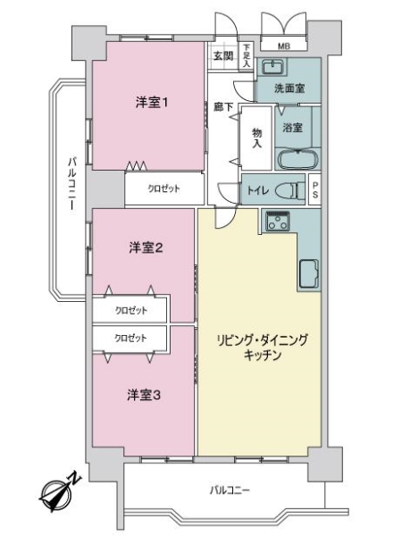 ライオンズマンション己斐本町の間取図