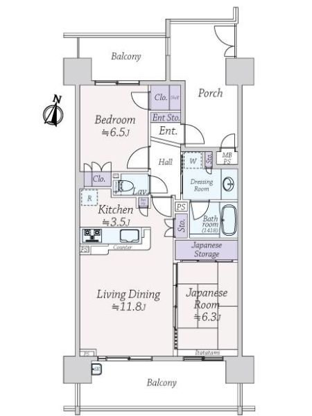 ライオンズマンション中津の間取図