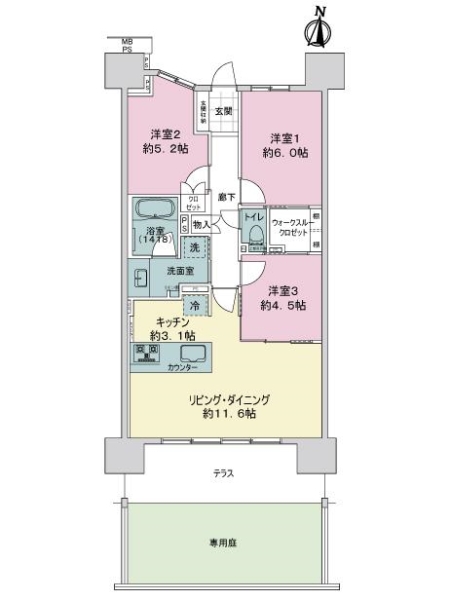 ライオンズ名駅通ゲートライズの間取図