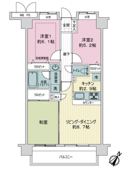 ライオンズプラザ伊勢佐木モールの間取図