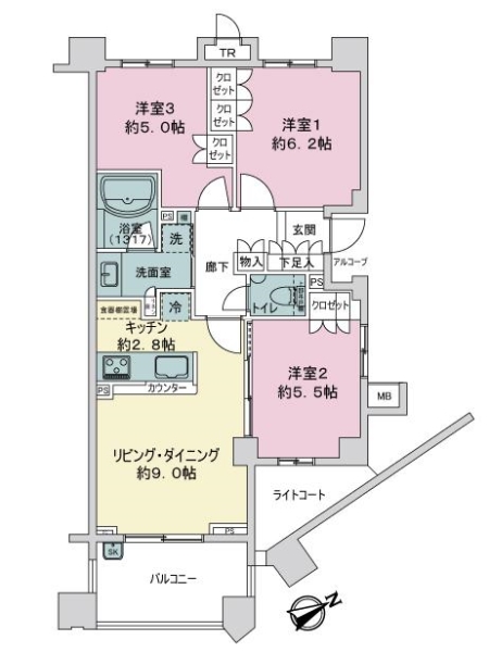 サンクタス菊名リネアストリシアの間取図