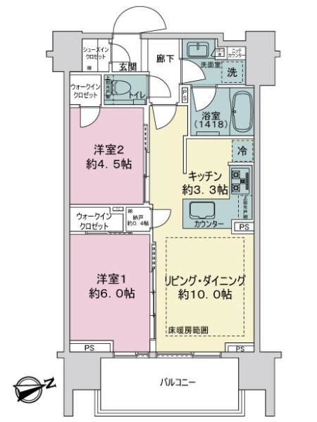 シティハウス文京湯島の間取図