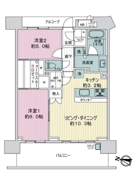 フォートンヒルズＣ棟の間取図