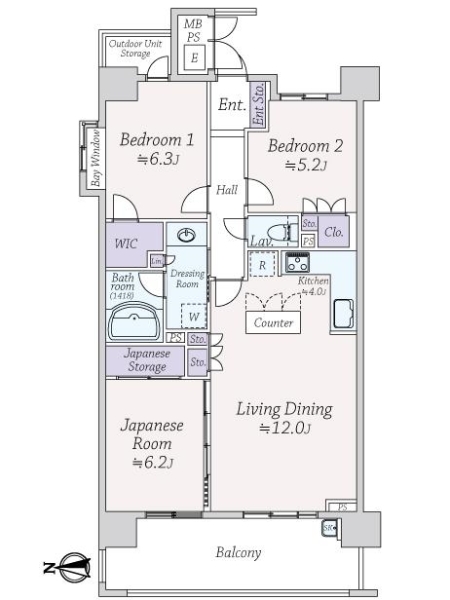 ザ・ライオンズ池田Ｉ棟の間取図