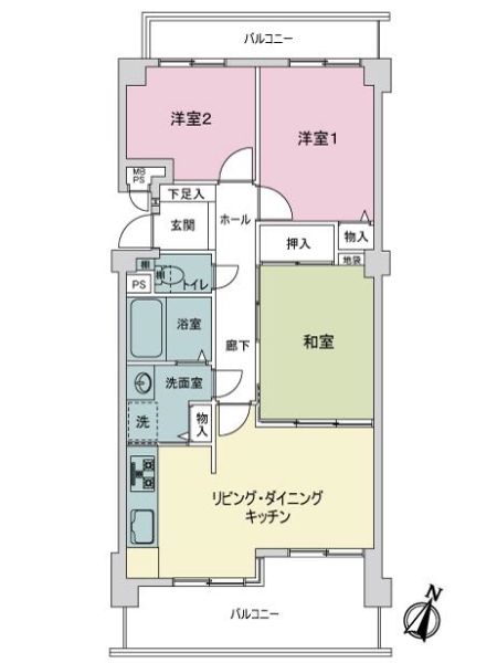ライオンズマンション菅田第５の間取図