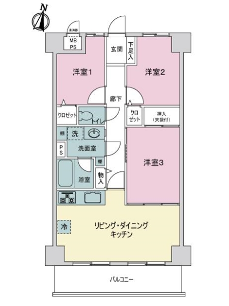 ライオンズマンション松戸柿ノ木台の間取図