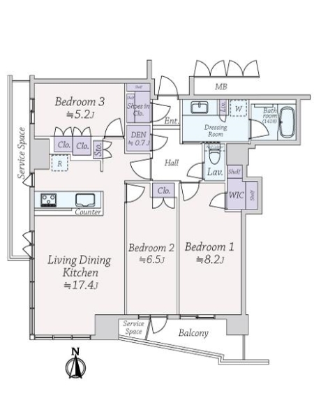 北浜ミッドタワーの間取図