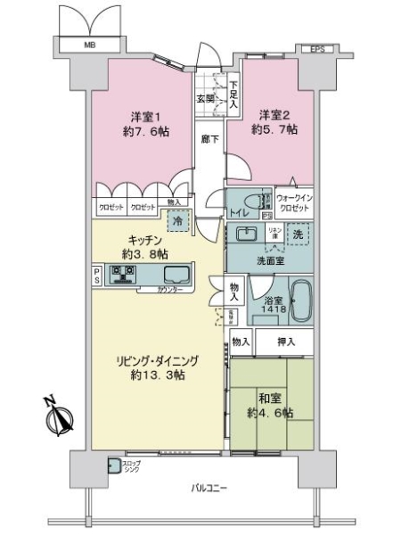 ポレスター三河安城ステーションレジデンスの間取図