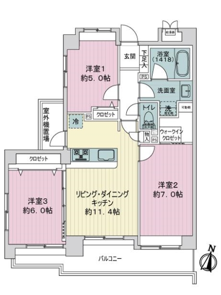 ライオンズヒルズ柿生の間取図