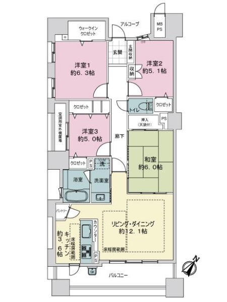 ライオンズステーションプラザ勝川弐番館の間取図