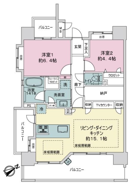 アクタス南福岡グランパークの間取図