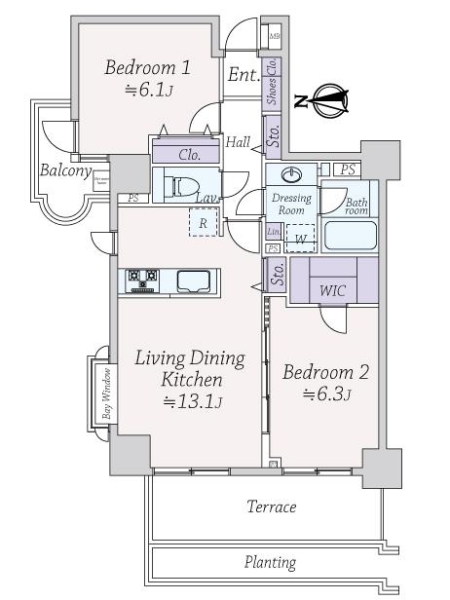 朝日マンション駒場の間取図