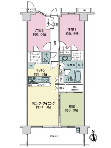 コンフィール西大島の間取図