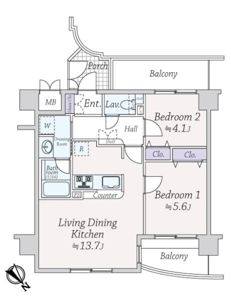 クレッセント目黒青葉台の間取図