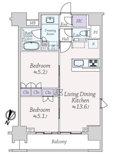 クレヴィア新宿若松町の間取図