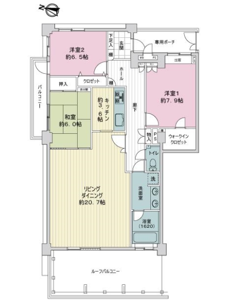 ライオンズヒルズ鎌倉山の間取図