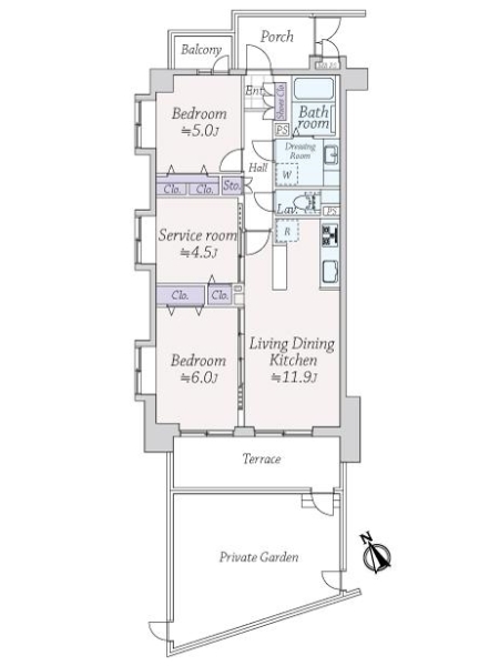 ライオンズマンション小平美園町の間取図