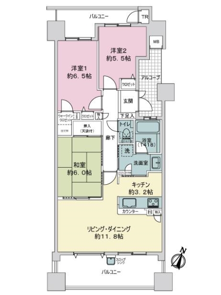 アーバングランディア庚午の間取図