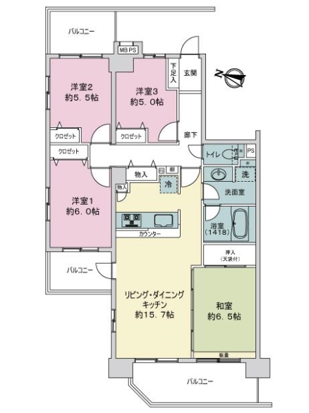 ライオンズマンション小岩プラザの間取図