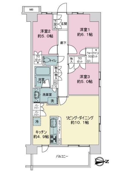プレミスト南柏の間取図