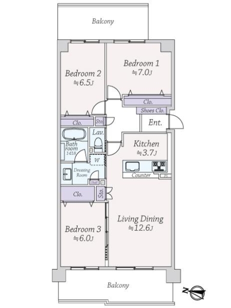 ルネ・グランマリーナ潮見の間取図