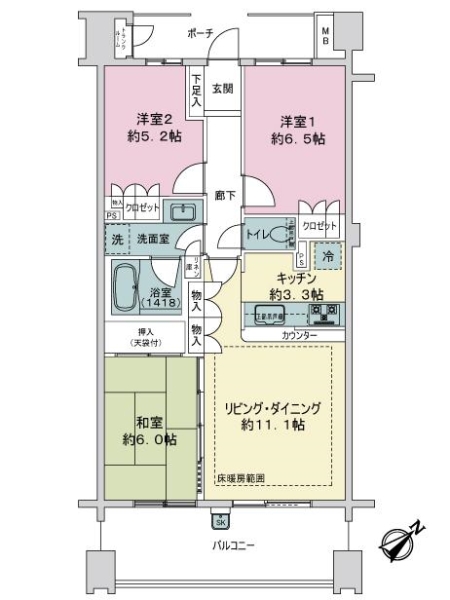 グランドオペラつつじヶ丘の間取図