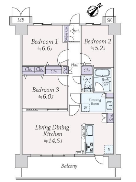 ルモンドームシティの間取図