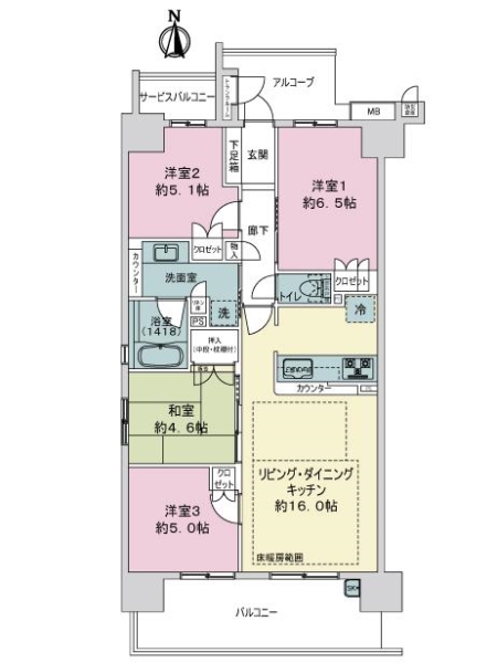 ジェイグラン・エル神戸兵庫の間取図