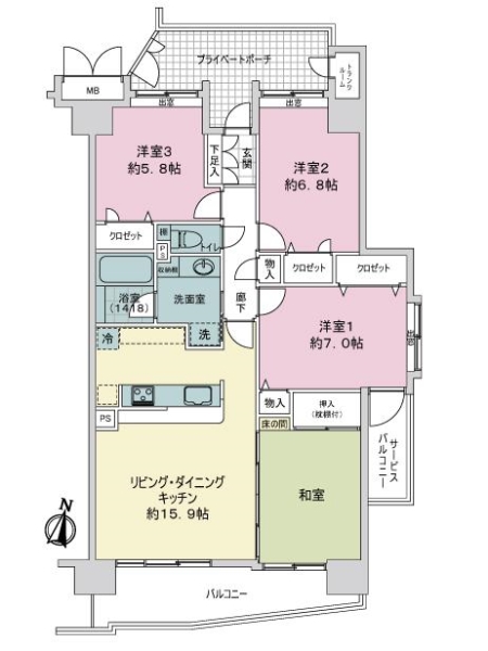 グランドメゾン廿日市駅前の間取図