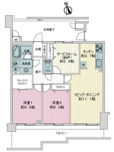 ランドステージ高津多摩川の間取図