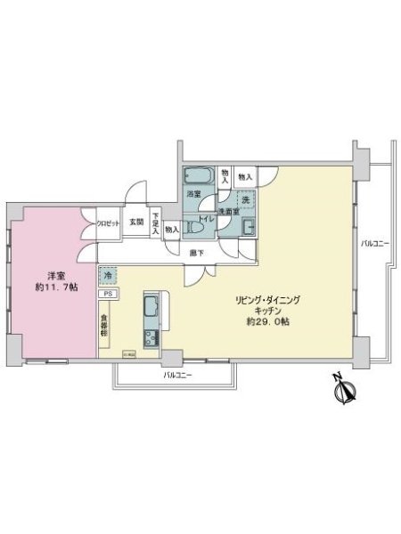 シティコープ清新１６号棟の間取図
