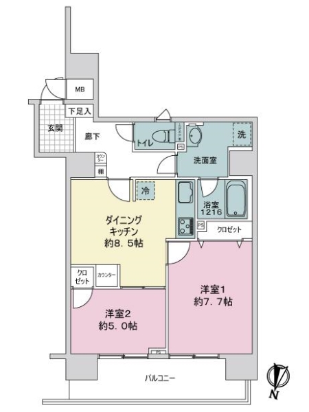 エクセルシオール錦糸町の間取図