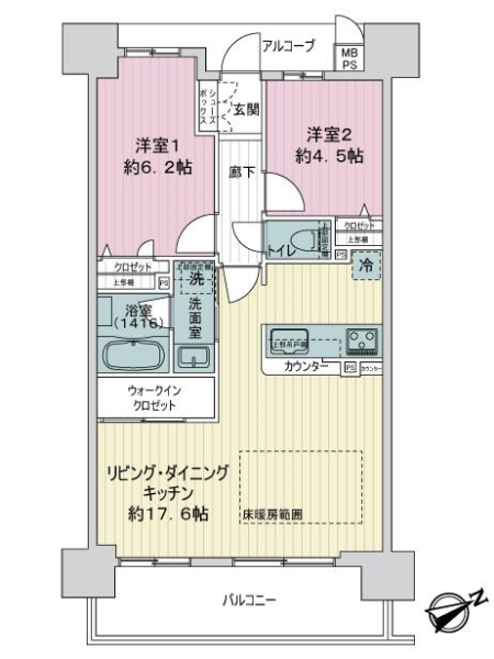 ワコーレ　ザ・リーブル神戸の間取図