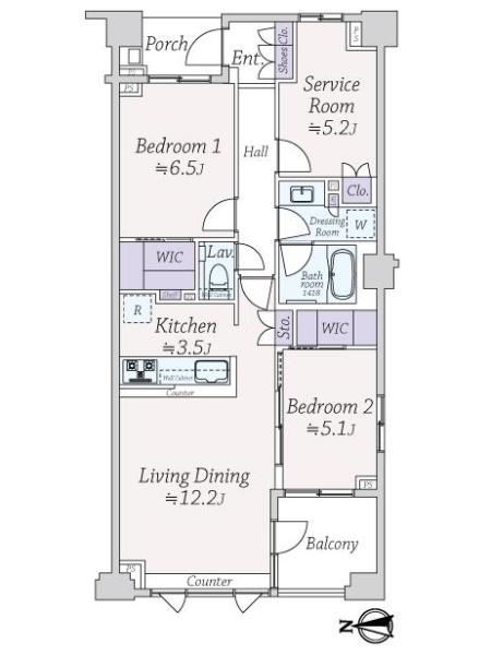クレヴィア新宿中落合ＷＥＳＴの間取図