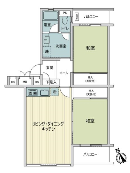 嵐山ロイアルハイツ第６号棟の間取図