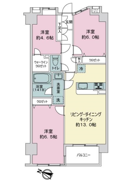 エヴァーグリーン綾瀬１番館の間取図