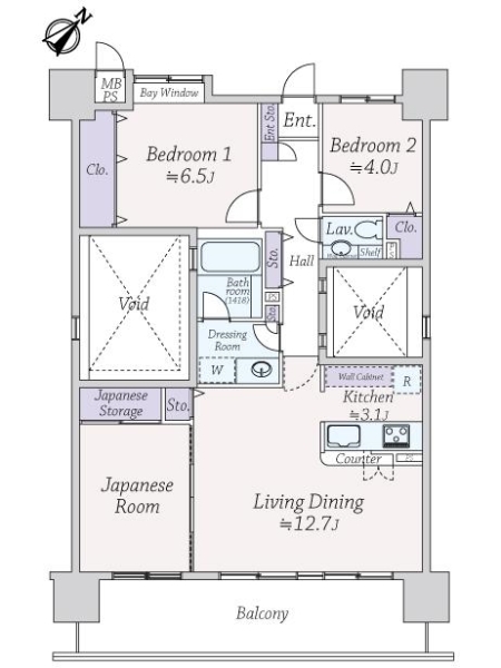 ライオンズマンション三国ヶ丘の間取図