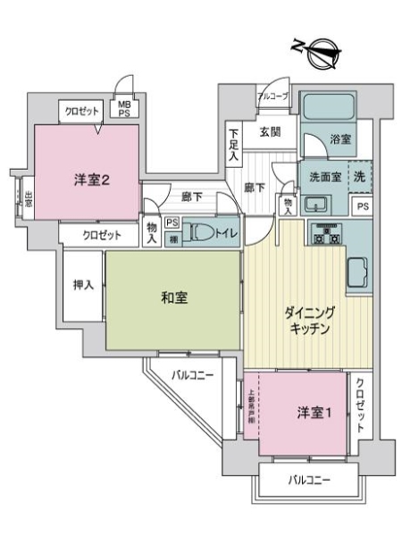 ライオンズマンション吉野町リバーサイドの間取図