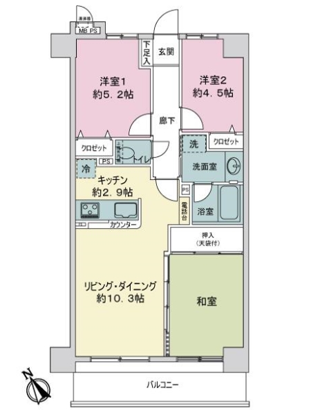 ライオンズマンション西船橋第５の間取図