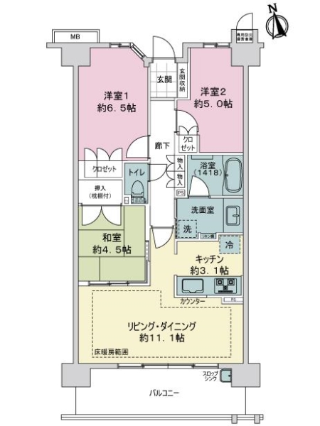 ライオンズ須磨離宮公園の間取図