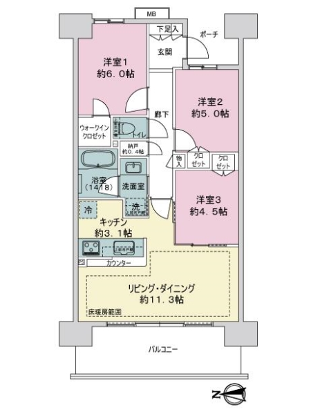 アクラスＩＩＩの間取図