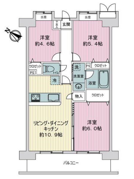 ライオンズプラザ稲毛海岸の間取図