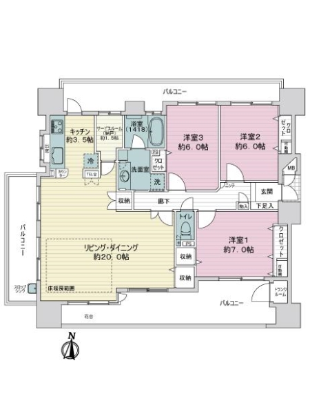 ユニ－ブル金山の間取図