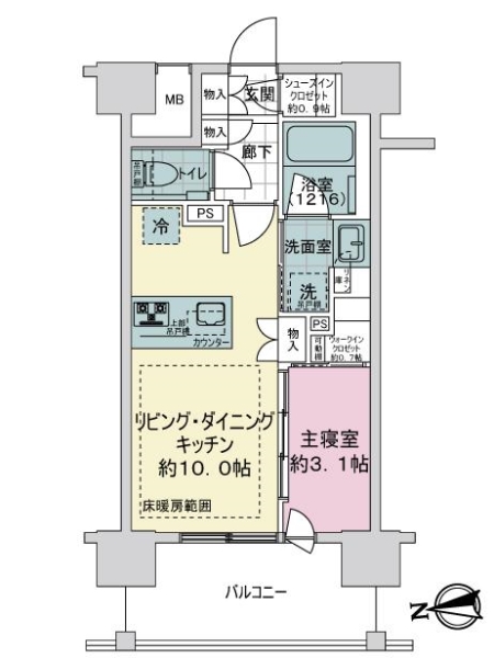 オーベルアーバンツ秋葉原の間取図