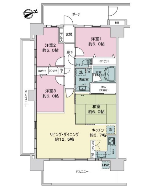 エクシオ中浦和レジデンスの間取図