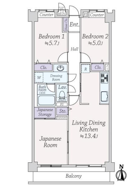 ライオンズマンション湘南辻堂第２の間取図