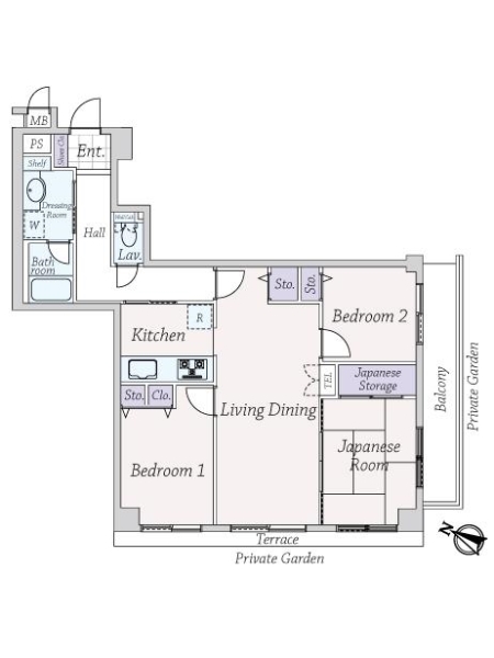 芦屋東スカイマンションの間取図