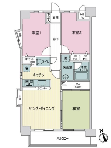 ライオンズシティ五反野の間取図