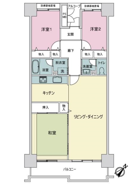 光が丘パークタウン大通り南７号棟の間取図