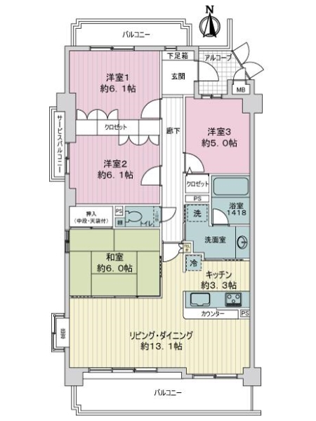 ユニーブル有松の丘の間取図